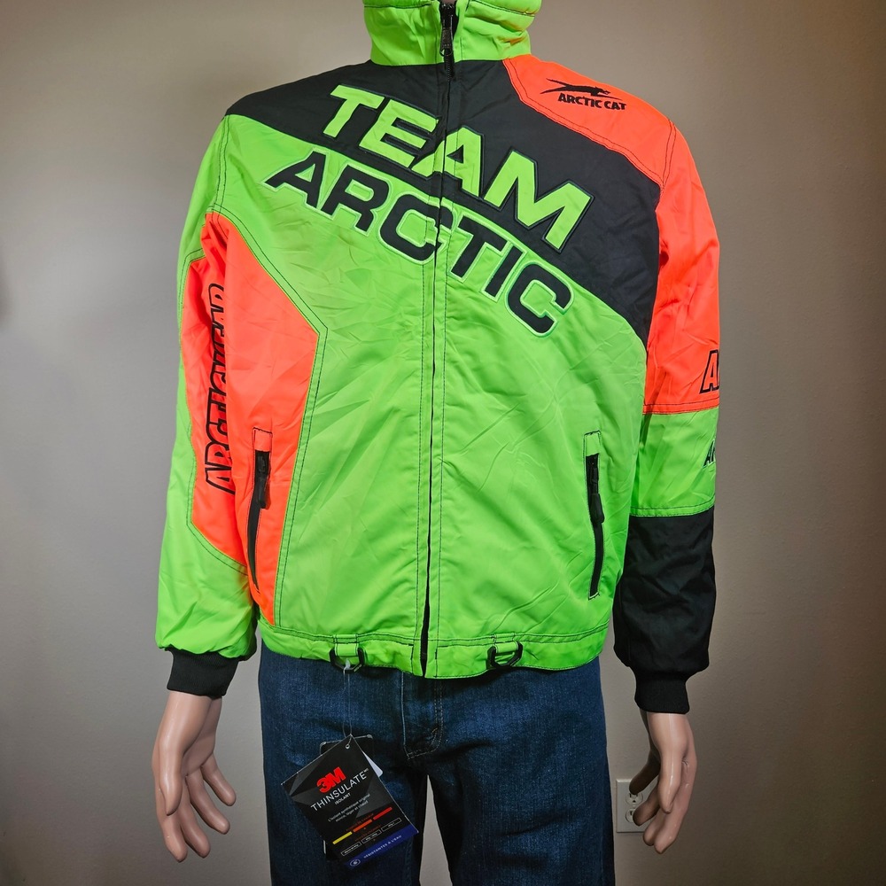 Arctic Cat Youth XL Team On-Track Jacket Neon Green Orange 5291-175‎ Thinsulate